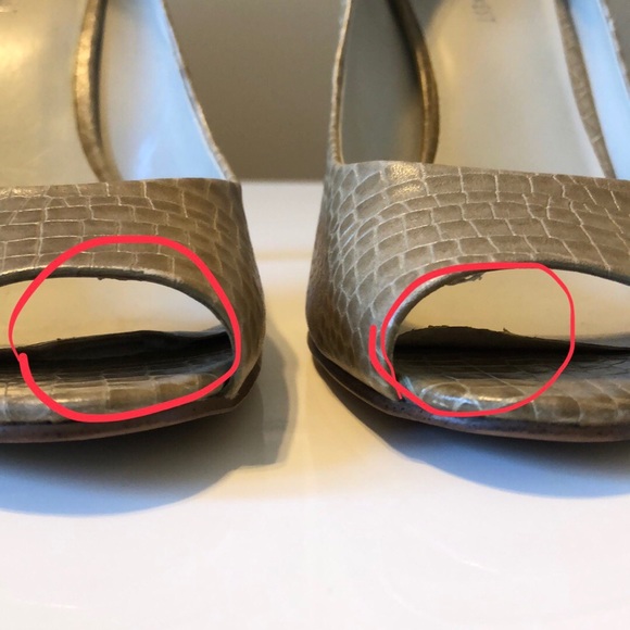 Nine West Taupe Snake Print Peep Toe Heel - Picture 6 of 8